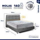 Cama + Cabeceira Genebra Bouclé Com Colchão De Molas Ensacada