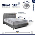 Cama + Cabeceira Genebra Bouclé Com Colchão De Molas Ensacada