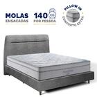 Cama + Cabeceira Genebra Bouclé Com Colchão De Molas Ensacada