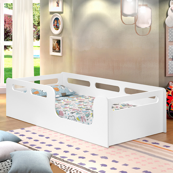 Cama Solteiro Montessori Branco
