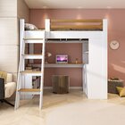 Cama Alta Beliche Office Infantil Multifuncional Com 6 Gaveta