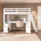 Cama Alta Beliche Office Solteiro Adulto Com Escrivaninha Sta