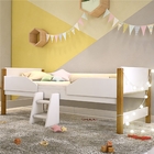 Cama Alta Circus Com Caixas Brinquedos Cordão Led E Colchão