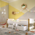 Cama Alta Circus Com Caixas Brinquedos E Cordão Led