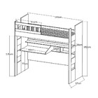 Cama Alta Com Escrivaninha Escada Bilateral Faces F04 Branco