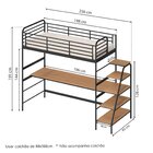 Cama Alta Com Escrivaninha Multifuncional Em Aço Carbono Tubu