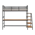 Cama Alta Com Escrivaninha Multifuncional Em Aço Carbono Tubu