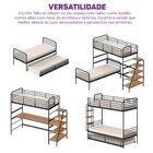 Cama Alta Com Escrivaninha Multifuncional Em Aço Carbono Tubu