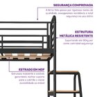 Cama Alta Com Escrivaninha Multifuncional Em Aço Carbono Tubu
