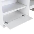 Cama Alta Infantil Branco Com Portas Prateleiras Mdp Ilha Be