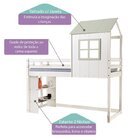 Cama Alta Infantil Cabana Family Com Estante Casatema Madeira