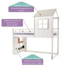 Cama Alta Infantil Cabana Family Com Estante Casatema Madeira