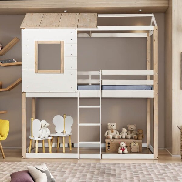 Cama Alta Infantil Club House Casatema Madeiraoriginals Branc