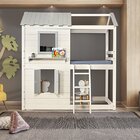 Cama Alta Infantil Club House Premium Casatema Branco/cinza