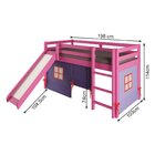 Cama Alta Infantil Com Escorregador E Tenda Em Madeira Maciça