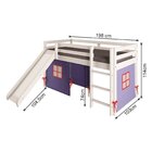 Cama Alta Infantil Com Escorregador E Tenda Em Madeira Maciça