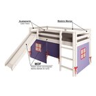 Cama Alta Infantil Com Escorregador E Tenda Em Madeira Maciça