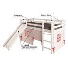 Cama Alta Infantil Com Escorregador E Tenda Em Madeira Maciça