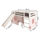 Cama Alta Infantil Com Escorregador E Tenda Em Madeira Maciça