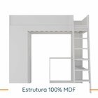 Cama Alta Infantil Com Guarda-roupa Mezzo Branco