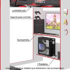 Cama Alta Infantil Gamer Hero C/almofada E Led - Pura Magia