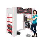 Cama Alta Infantil Gamer Hero C/escrivaninha E Almofada - Pu