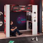 Cama Alta Infantil Gamer Hero C/escrivaninha E Almofada - Pu