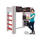 Cama Alta Infantil Gamer Hero C/escrivaninha E Led - Pura Ma