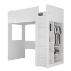 Cama Alta Infantil/juvenil Com Armário E Nichos  Branco