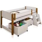 Cama Alta Juvenil Paty Com Nichos Branco E Mel