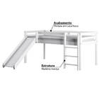 Cama Alta Kids Com Escorregador Em Madeira Maciça - Branca