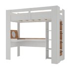 Cama Alta Multifuncional Com Escrivaninha Penteadeira Branco/