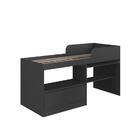 Cama Alta Multifuncional Com Nicho E Escrivaninha Grafite