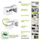 Cama Alta Multifuncional Com Nicho E Escrivaninha Marrom