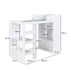 Cama Alta Multifuncional Com Nichos E Escrivaninha Branco