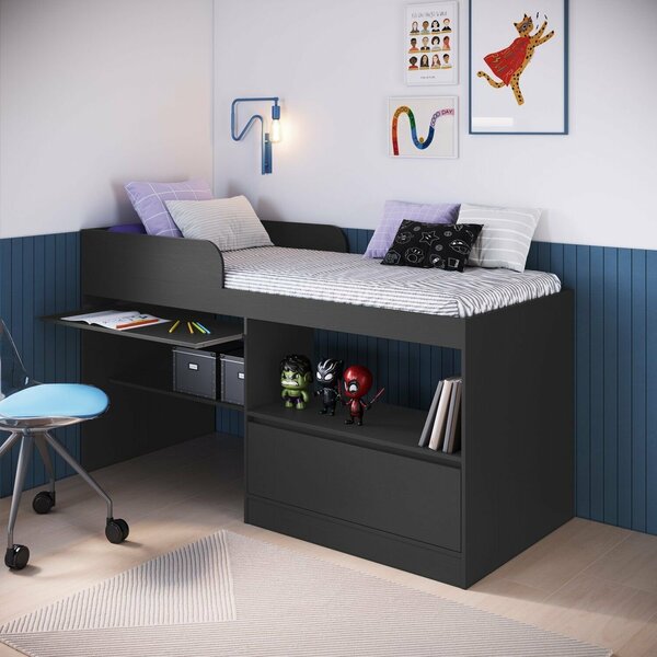 Cama Alta Multifuncional Solteiro Infantil/juvenil Com Estaçã