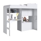 Cama Alta Solteiro Infantil/juvenil Multifuncional Com Baú E