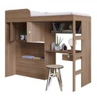 Cama Alta Solteiro Infantil/juvenil Multifuncional Com Baú E