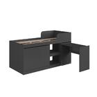 Cama Alta Solteiro Multifuncional Com Escrivaninha Grafite