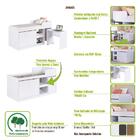 Cama Alta Solteiro Multifuncional Com Escrivaninha Grafite