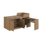 Cama Alta Solteiro Multifuncional Com Escrivaninha Mel