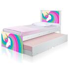 Cama Arco Íris Unicórnio Com Auxiliar