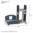 Cama Arranhador Com Almofada Pet Cat Olivar Off White C/ Azul