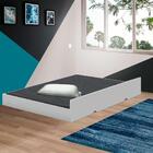 Cama Auxiliar De Solteiro Moderna Branco Valen Móveis