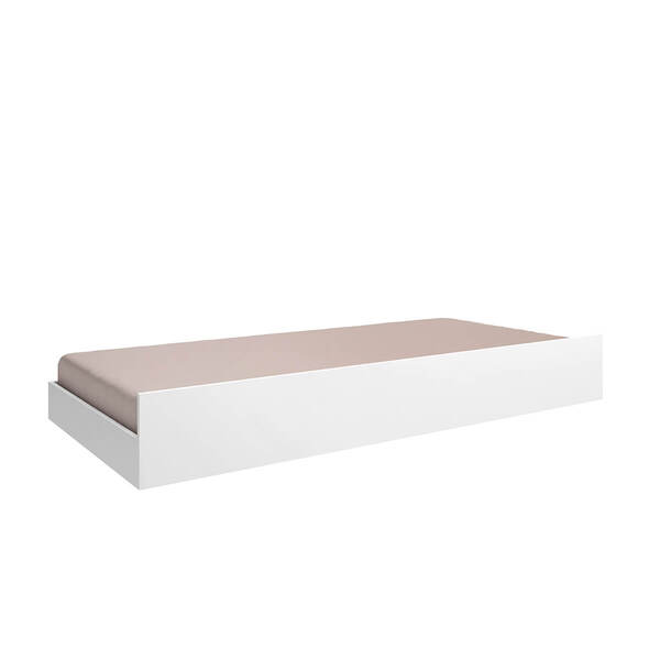 Cama Auxiliar Solteiro Infantil Madrid Branco Brilho - Édecas