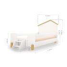Cama Ayla Infantil Montessoriana Casinha Escada Grade Dupla