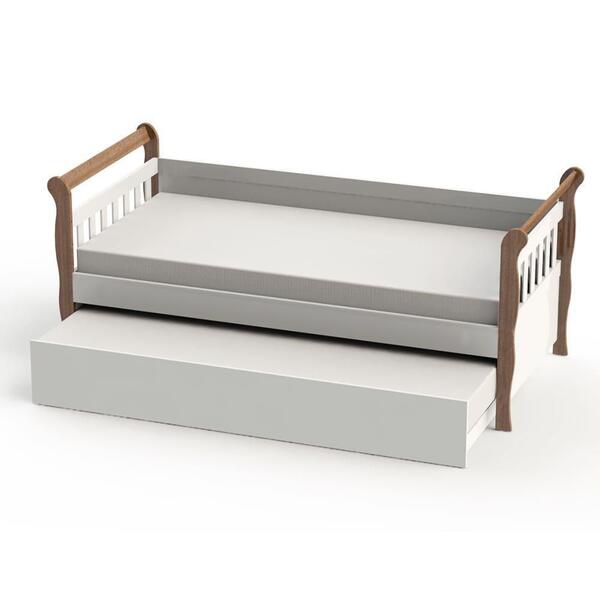 Cama Babá Com Cama Auxiliar Branco Com