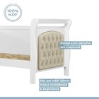 Cama Babá Infantil Com Capitonê Allegra 100% Mdf Suede Cru /