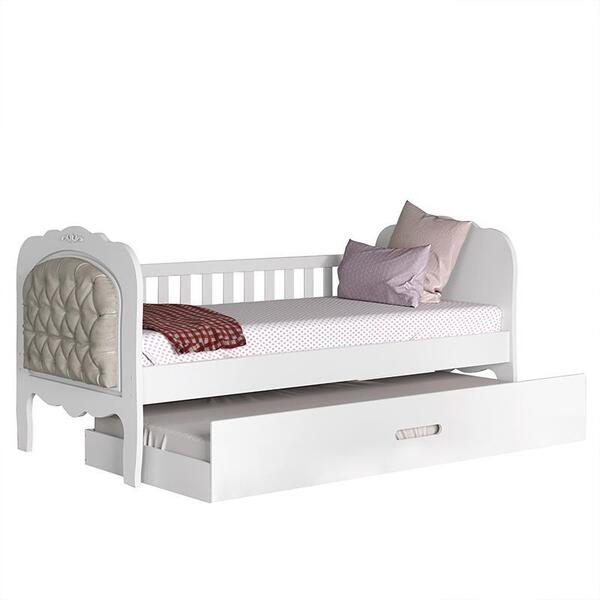Cama Babá Provence New Com Capitonê, Auxiliar E 2 Colchões Ph