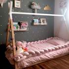 Cama Baixa - Modelo Cabana - Tamanho Júnior - Pinus Natural